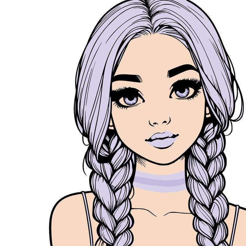realistic girl with braids