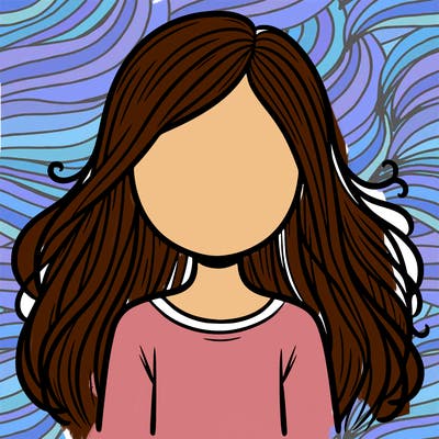 faceless girl with long hair