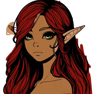 elf girl realistic dark fantasy