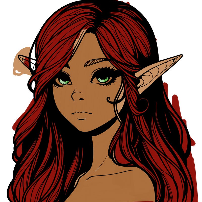 elf girl realistic dark fantasy