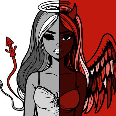 devil vs angel realistic girl