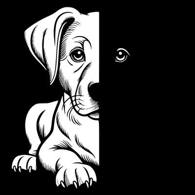 realistic dog split picture