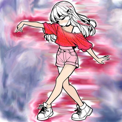 realistic girl danceing