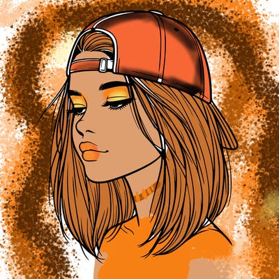 realistic  girl with a backwards hat