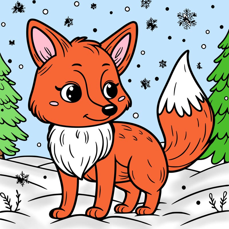 a fox in the snow