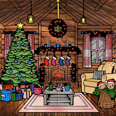 christmas house interior