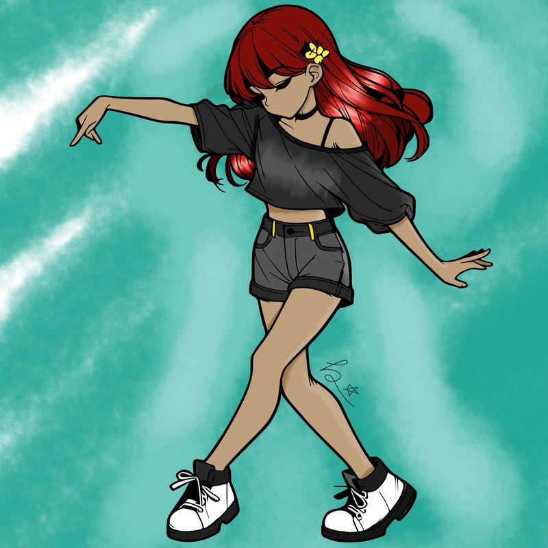 realistic girl danceing