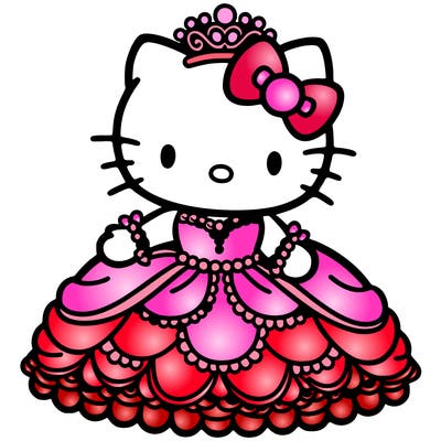 hello kitty in a ball gown