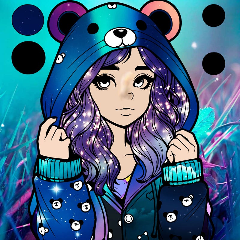 realistic girl in a animal pjs hoodie