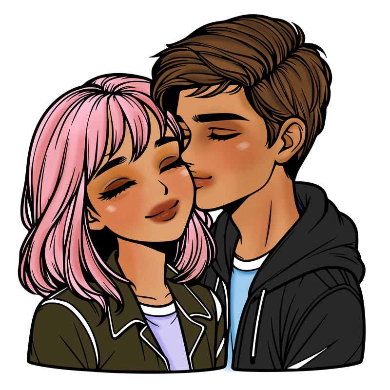 realistic girl and boy  love