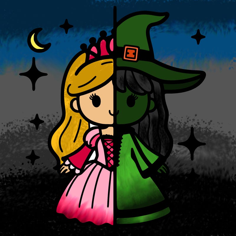 split princess and witch