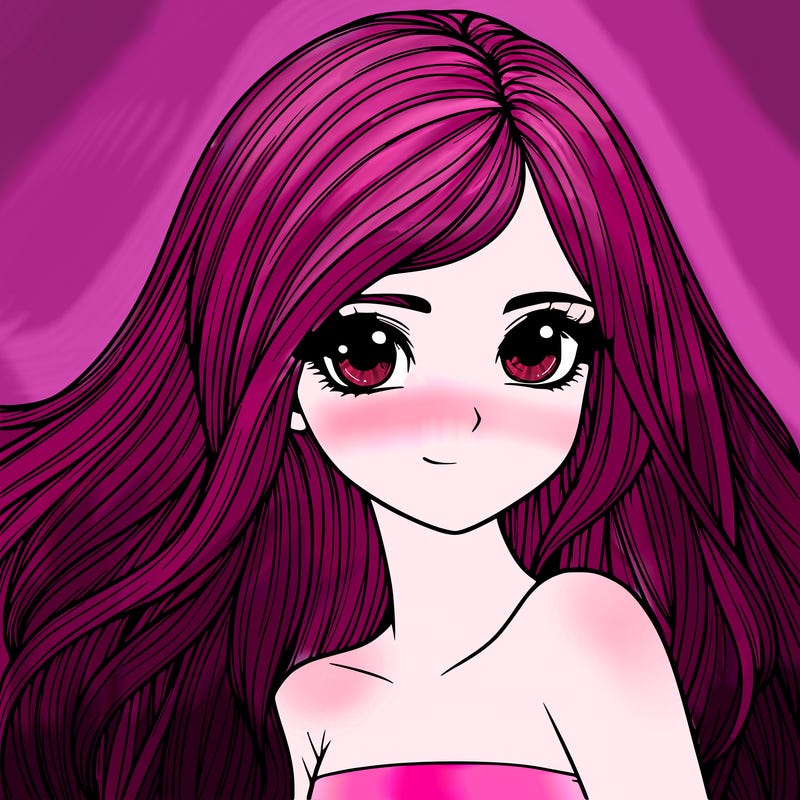 realistic girl pretty long hair