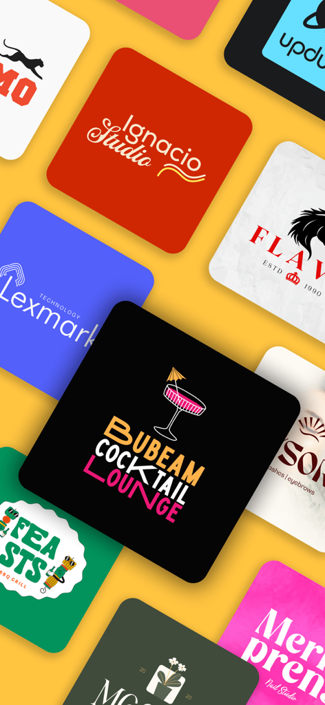 Una variedad de plantillas de logos profesionales para diferentes marcas de negocios