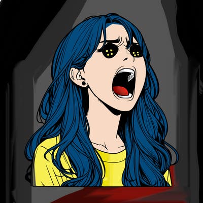 screaming realistic, girl