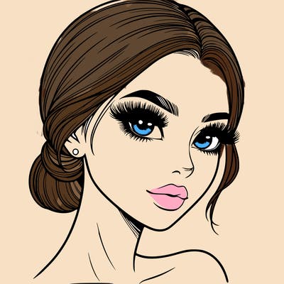 realistic girl with lashes