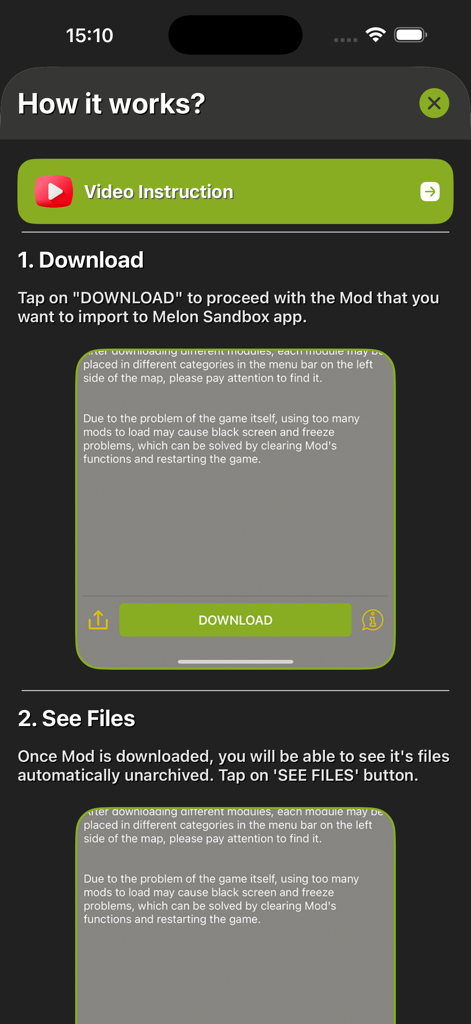 Melon Sandbox용 모드를 다운로드하고 설치하는 방법을 보여주는 단계별 가이드.