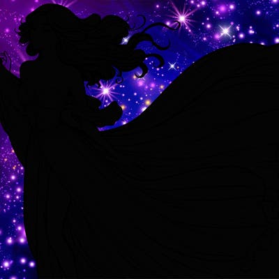 realistic woman in dress flowing the the wind