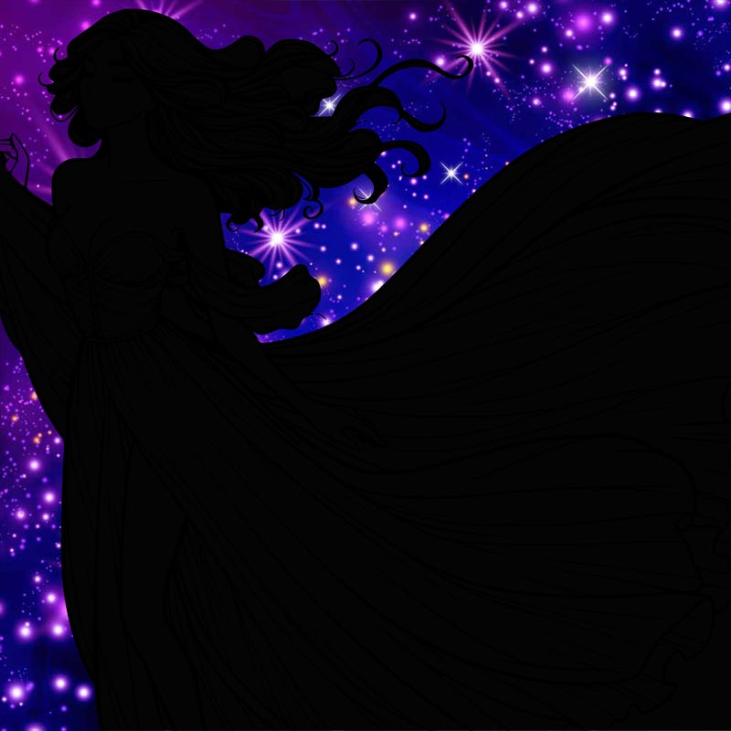 realistic woman in dress flowing the the wind