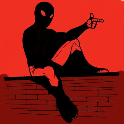 spiderman on the wall