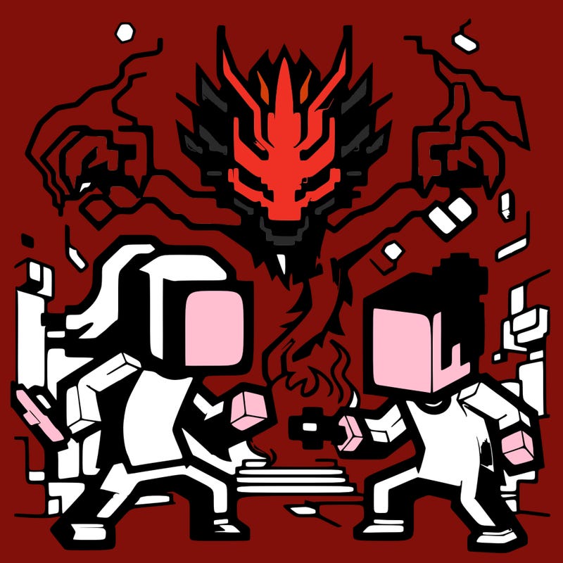 steve fighting witherstorm and hiro brian minecraft