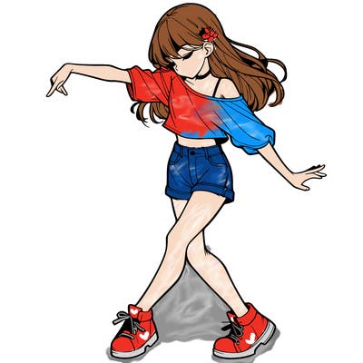 realistic girl danceing