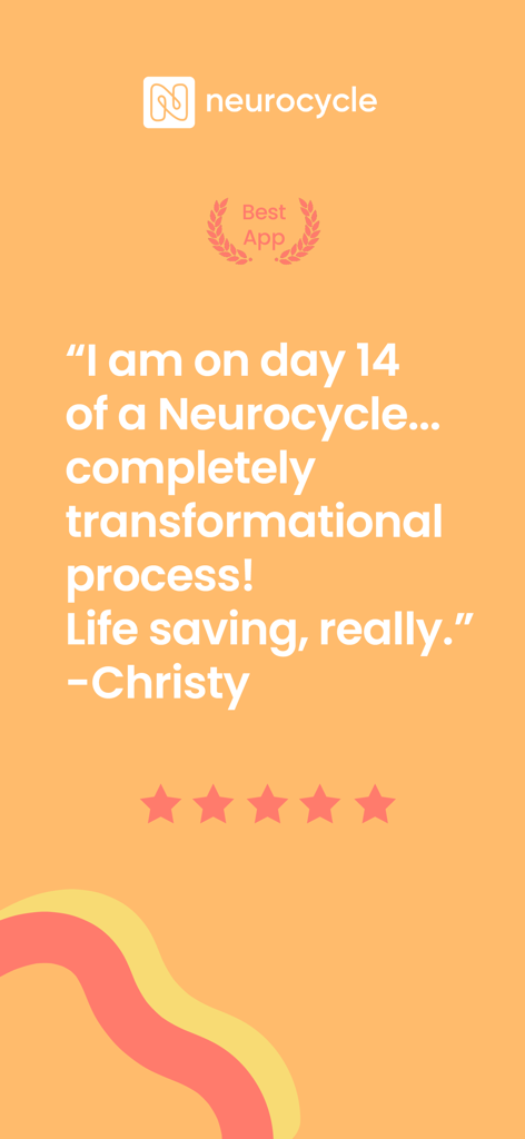 Neurocycle app user testimonial from Christy about her transformational brain detox experience