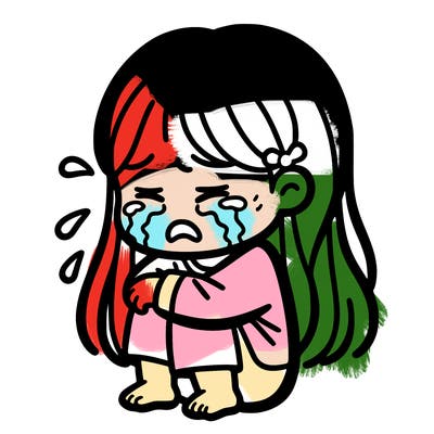 a girl crying