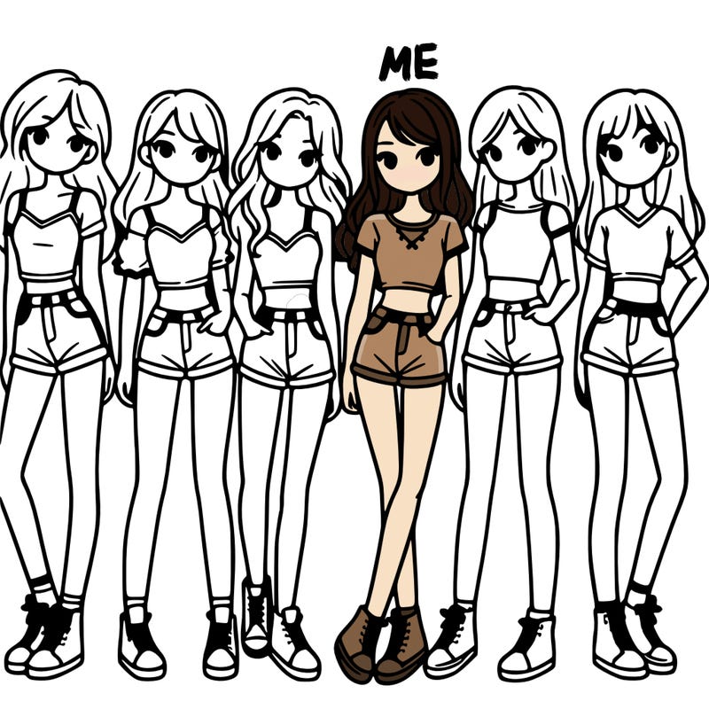 a group of girls wearing crop tops and shorts