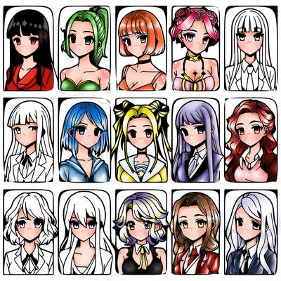 girls that look diffrent anime