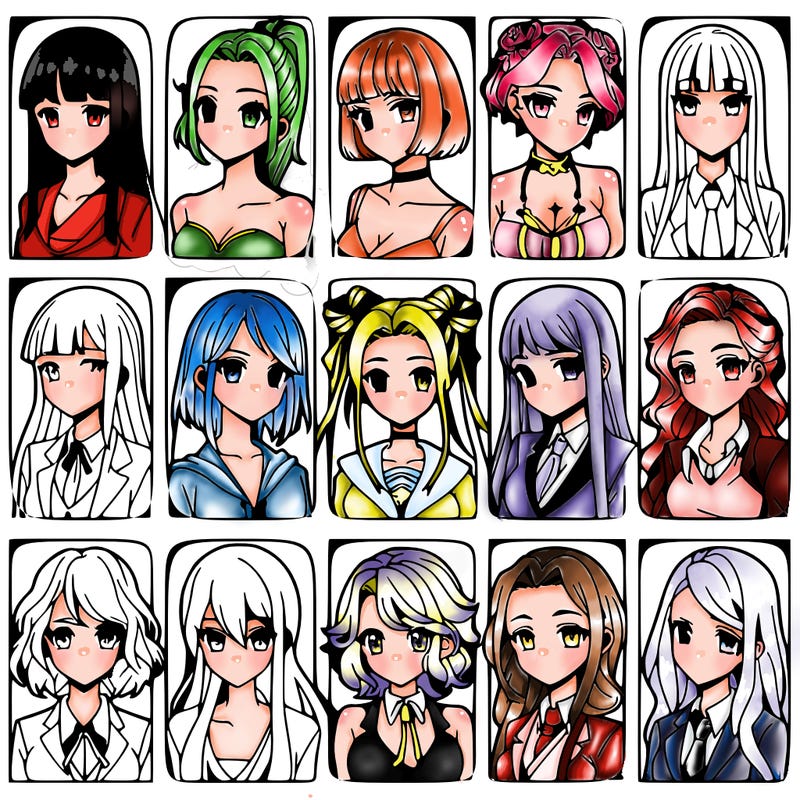 girls that look diffrent anime