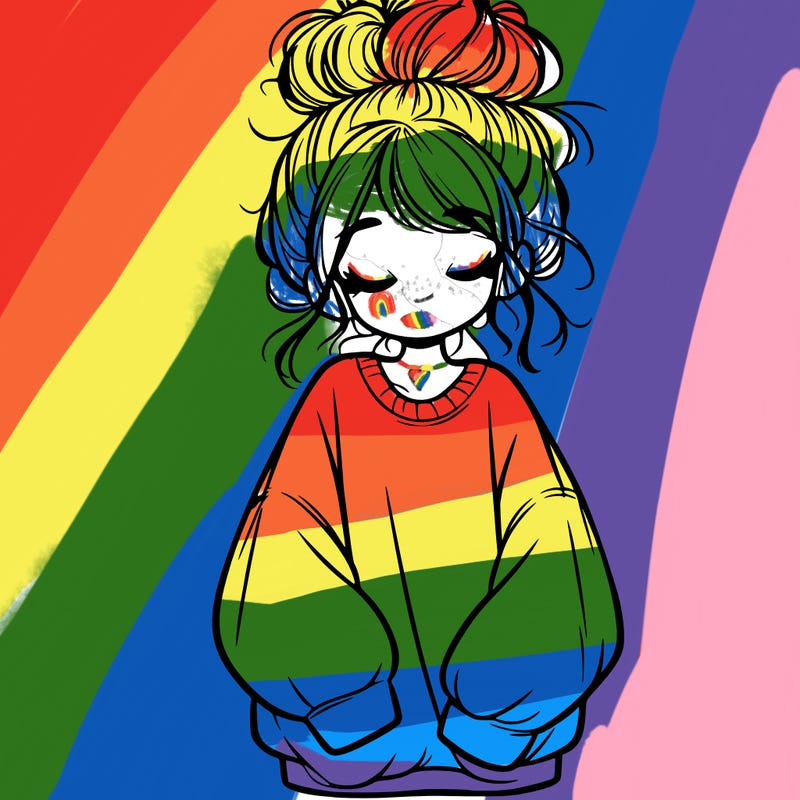 girl with baggy sweatshirt and messy bun