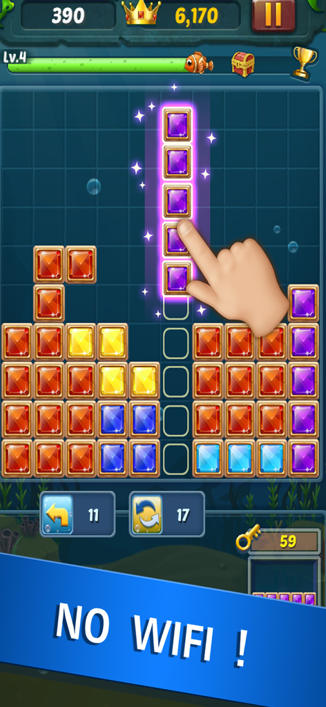 Block Ocean Puzzle 1010 - Gameplay of Block Ocean Puzzle 1010 featuring offline play mode