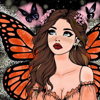 butterfly fairy realistic girl
