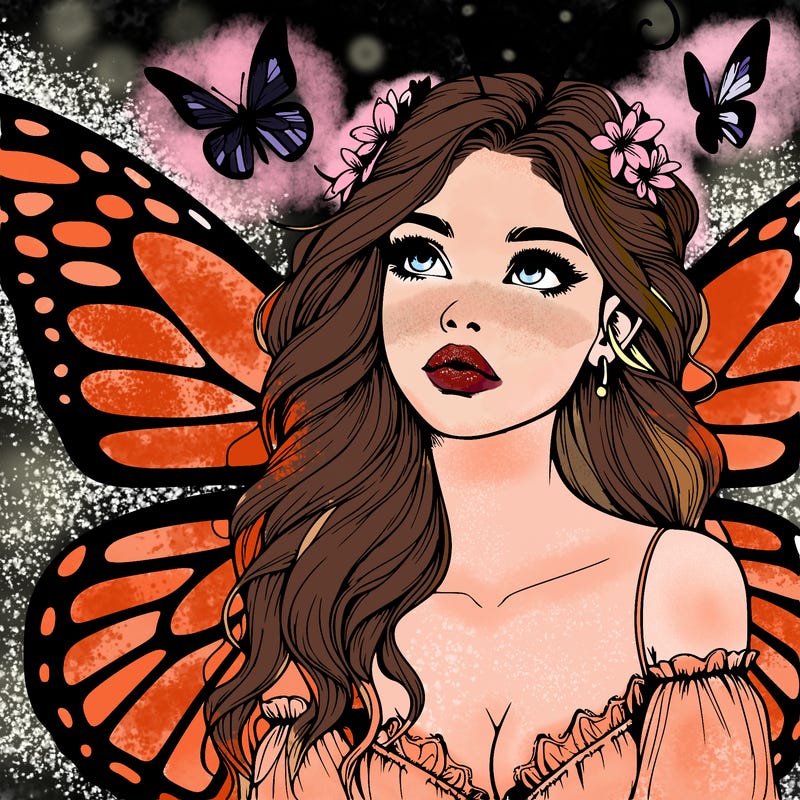 butterfly fairy realistic girl