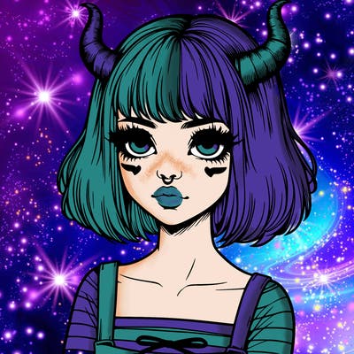 realistic girl with horns