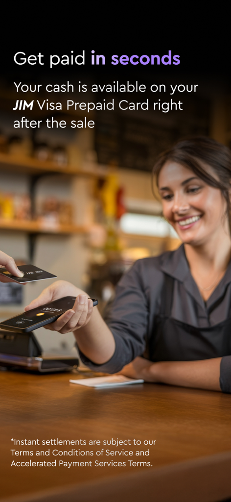 JIM: Tap to Pay & Payment Link - JIMアプリを使用してiPhoneで非接触型カード決済を受け付ける中小企業のオーナー。