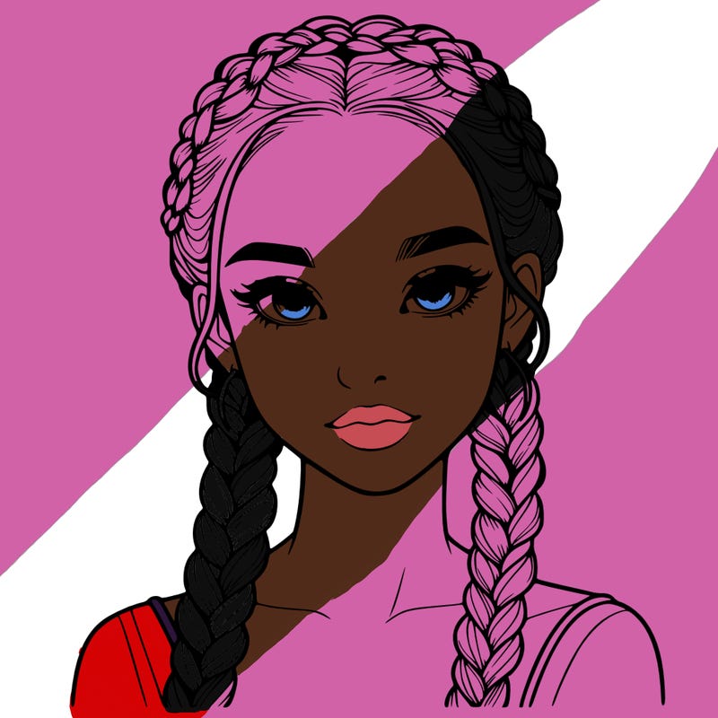 realistic girl with braids