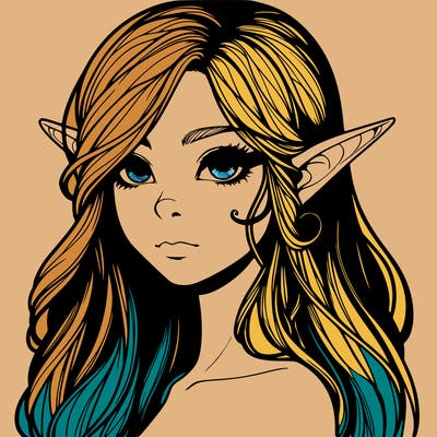 elf girl realistic dark fantasy