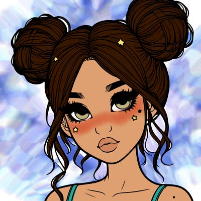 realistic girl with space buns