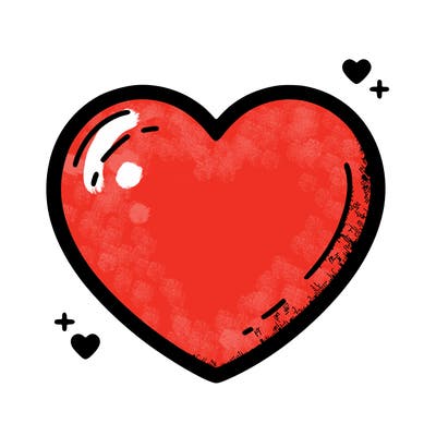 a simple heart for coloring book no shading