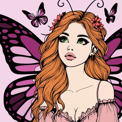 butterfly fairy realistic girl