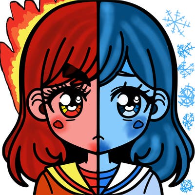 a split of a girl