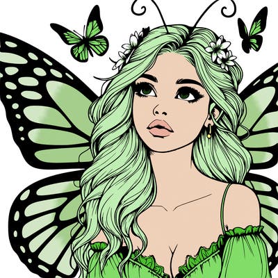 butterfly fairy realistic girl
