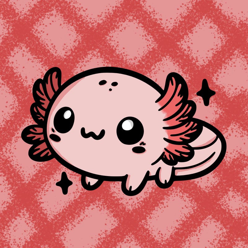cute easy baby axolotl