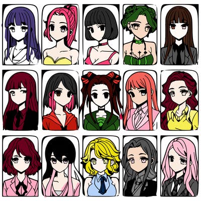 girls that look diffrent anime