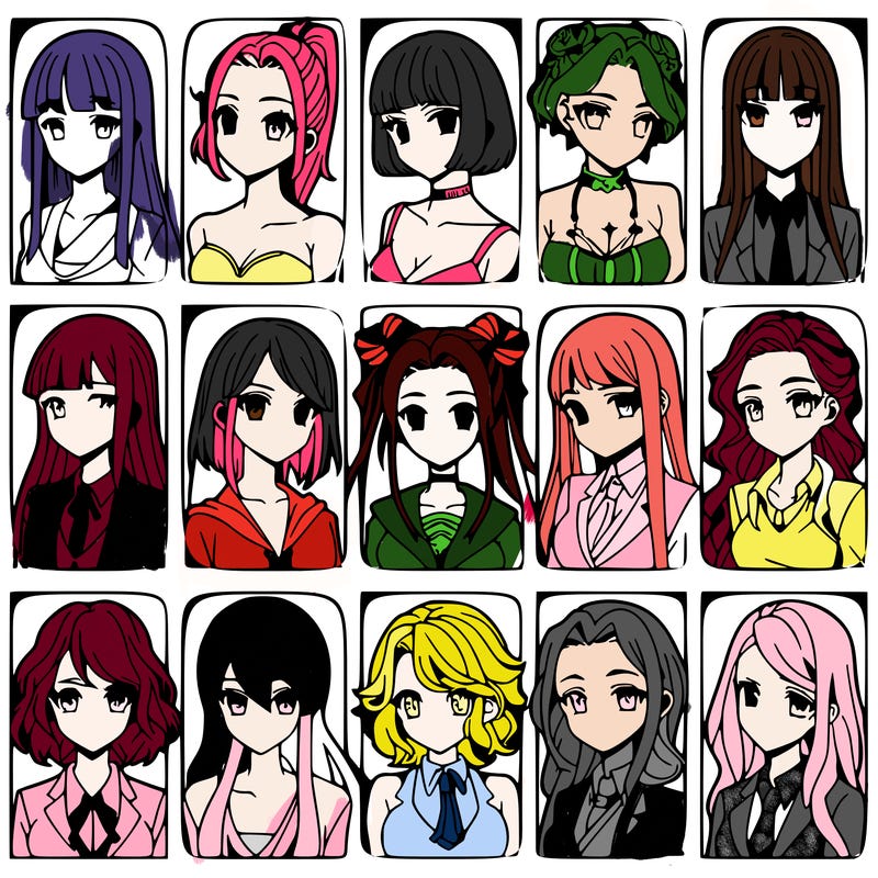 girls that look diffrent anime