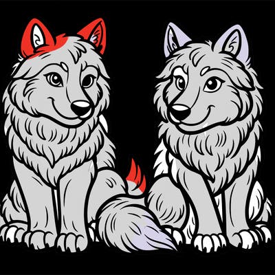 two wolves