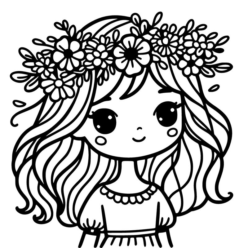 girl with flowers crown