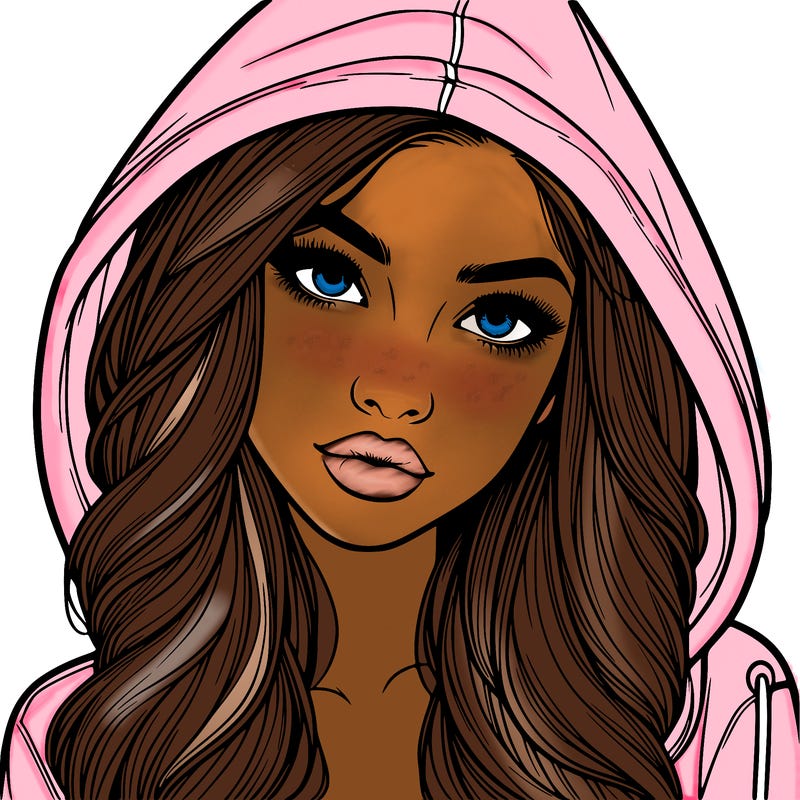 realistic beautiful girl with a hood on