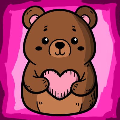 bear holding a heart